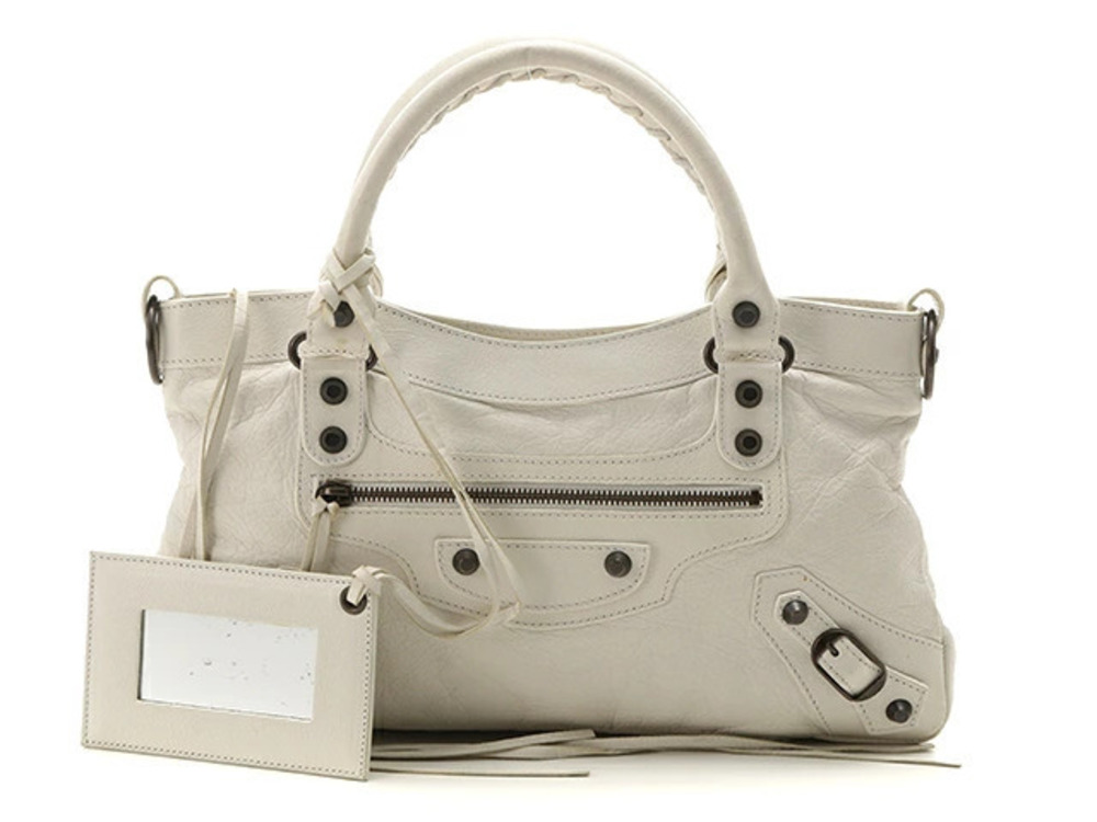 Balenciaga The First Shoulder Bag Ivory White Leather